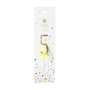 Luxe Gold <br> Number Sparkler 5 - Sweet Maries Party Shop