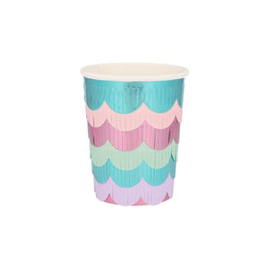 Mermaid Scalloped <br> Fringe Cups (8) - Sweet Maries Party Shop