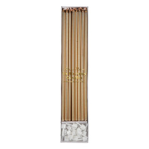 Metallic Gold <br> Long Candles - Sweet Maries Party Shop