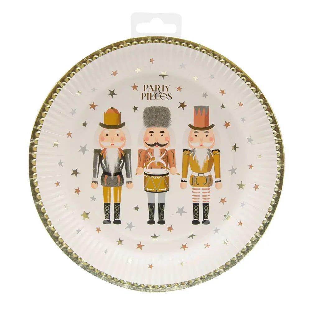 Metallic Nutcracker <br> Paper Plates (8) - Sweet Maries Party Shop