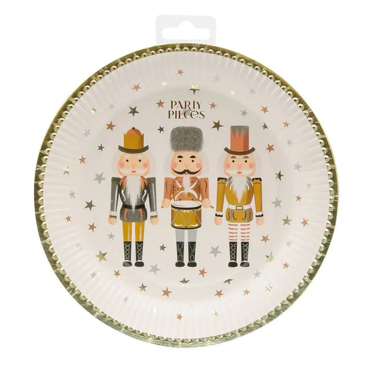 Metallic Nutcracker <br> Paper Plates (8) - Sweet Maries Party Shop