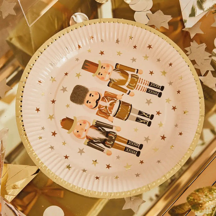 Metallic Nutcracker <br> Paper Plates (8) - Sweet Maries Party Shop