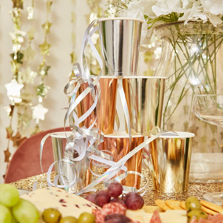 Metallic Paper <br> Party Cups (8) - Sweet Maries Party Shop