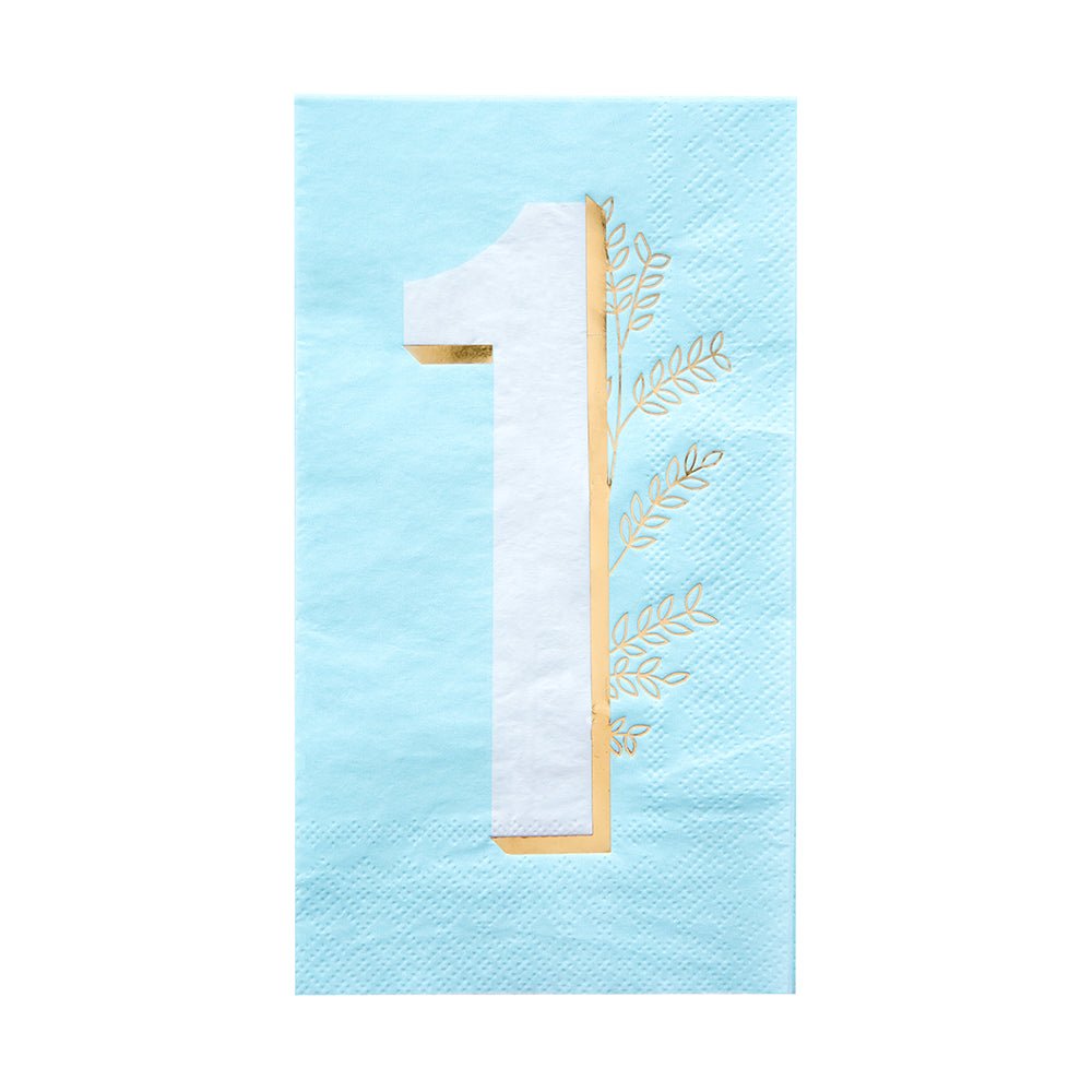 Milestone Blue Onederland <br> Guest Napkins (16) - Sweet Maries Party Shop