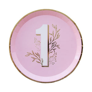 Milestone Pink Onederland <br> Dinner Plates (8) - Sweet Maries Party Shop