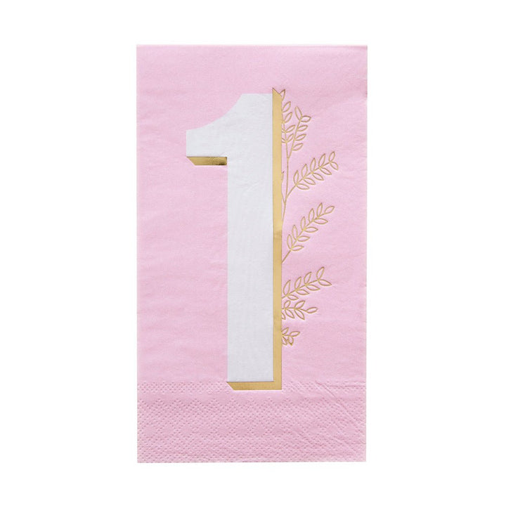 Milestone Pink Onederland <br> Guest Napkins (16) - Sweet Maries Party Shop