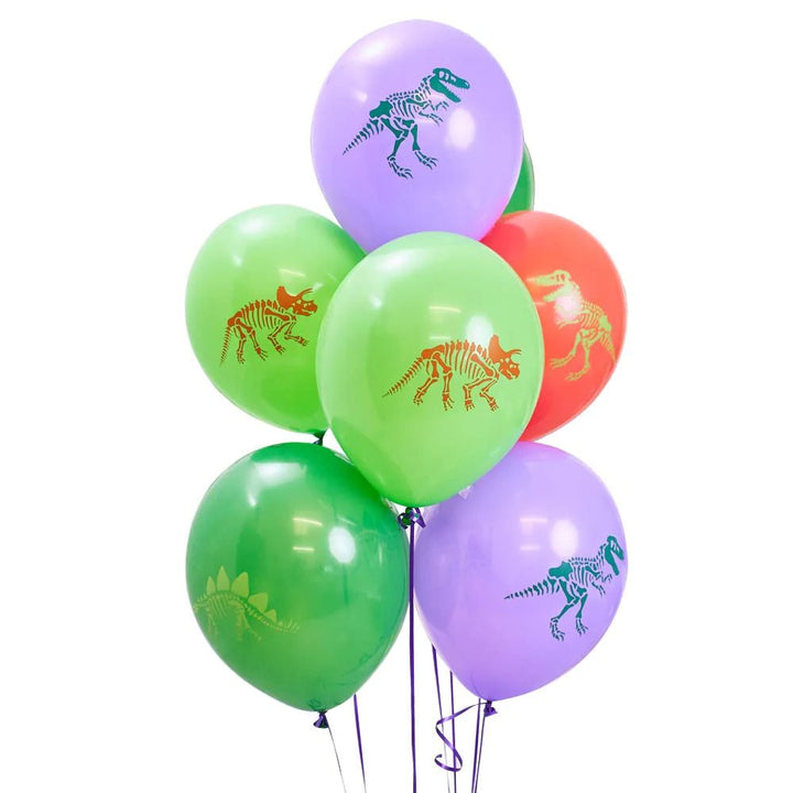 Multi Coloured Dinousaur <br> Box of 12 Balloons - Sweet Maries Party Shop