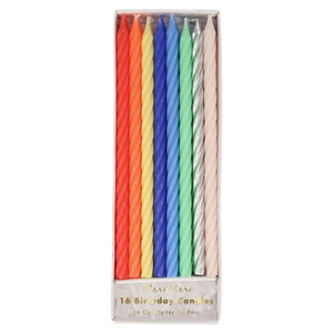 Multicolour Neon <br> Twisted Candles - Sweet Maries Party Shop