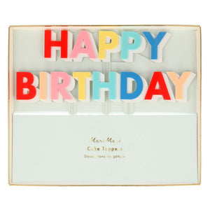 Multicoloured Happy Birthday <br> Acrylic Cake Toppers - Sweet Maries Party Shop