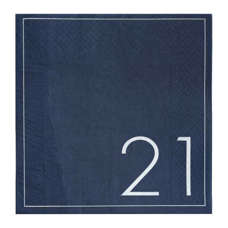 Navy 21st Birthday Milestone <br> Paper Napkins (16) - Sweet Maries Party Shop