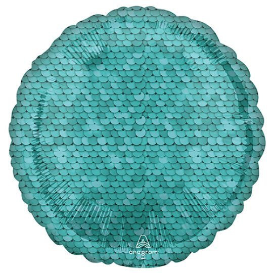 Ocean Blue Sequins <br> 18” Foil Balloon - Sweet Maries Party Shop