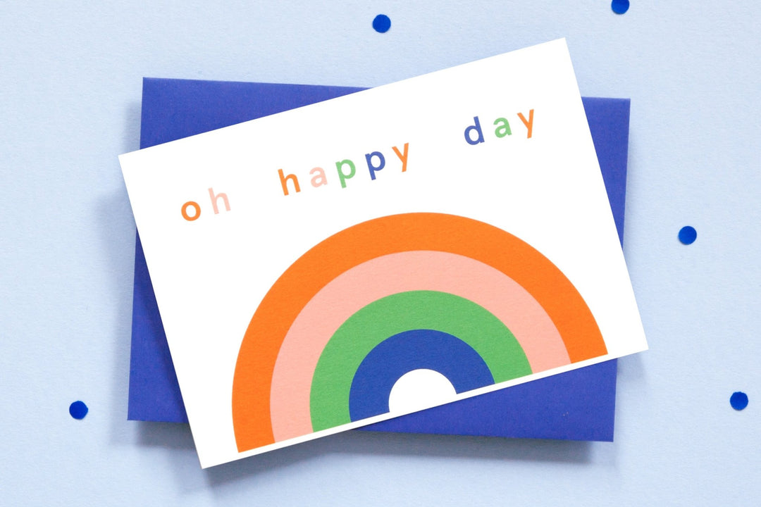 Oh Happy Day Rainbow <br> Greetings Card - Sweet Maries Party Shop