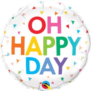 Oh Happy Day Rainbow Confetti <br> Balloon - Sweet Maries Party Shop