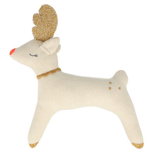 Organic Cotton Reindeer <br> Baby Rattle <br> - Sweet Maries Party Shop