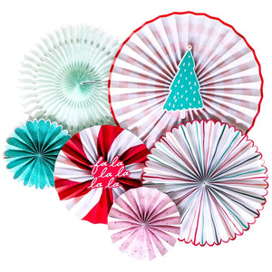 Oui Party <br> Christmas Fan Set - Sweet Maries Party Shop