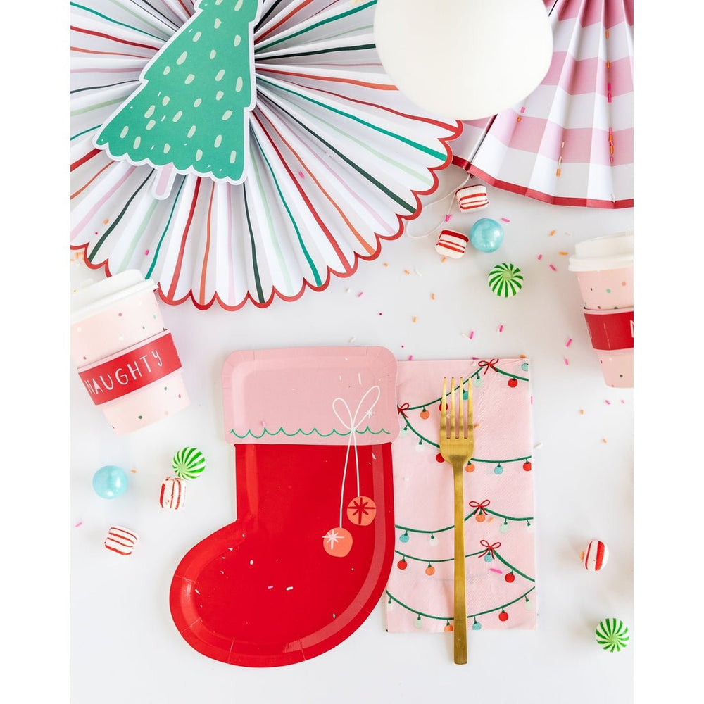 Oui Party Christmas <br> Stocking Plates (9) - Sweet Maries Party Shop