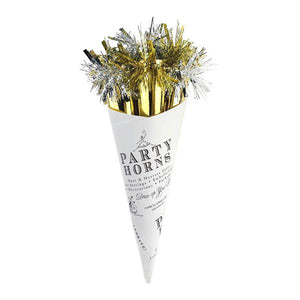 Party Horn Bouquet <br> Gold and Silver (6pc) - Sweet Maries Party Shop