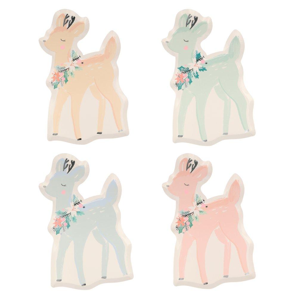 Pastel Deer <br> Plates (8) - Sweet Maries Party Shop