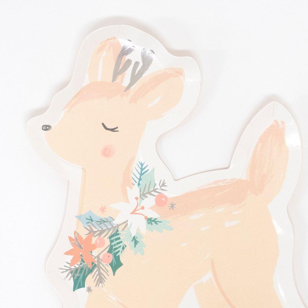 Pastel Deer <br> Plates (8) - Sweet Maries Party Shop