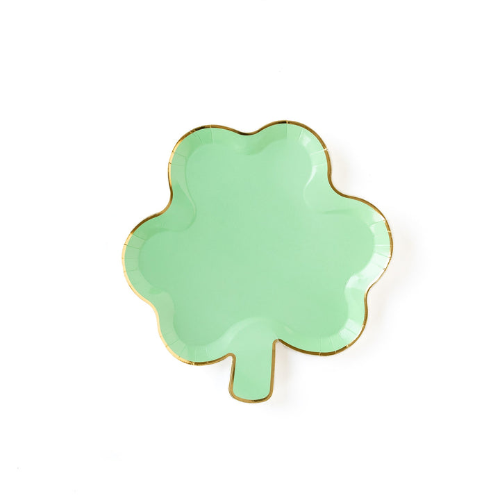 Pastel Green <br> Shamrock Plates (8) - Sweet Maries Party Shop