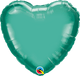 Personalised Chrome Green <br> Heart Balloon - Sweet Maries Party Shop
