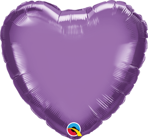 Personalised Chrome Purple <br> Heart Balloon - Sweet Maries Party Shop