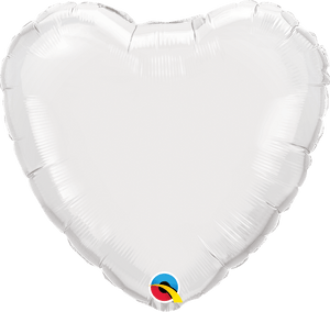 Personalised White <br> Heart Balloon - Sweet Maries Party Shop