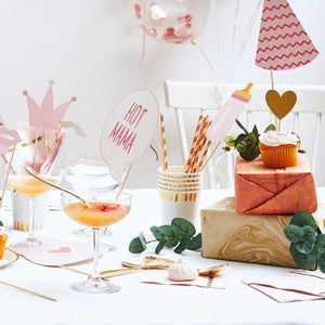 Pink and Gold <br> Paper Straws (25pc) - Sweet Maries Party Shop