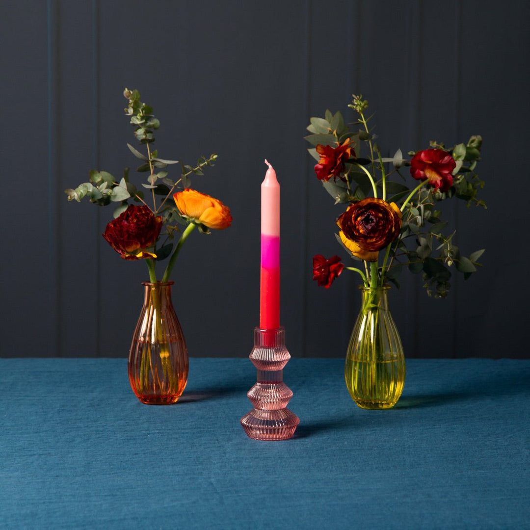 Pink <br> Glass Candle Holder - Sweet Maries Party Shop