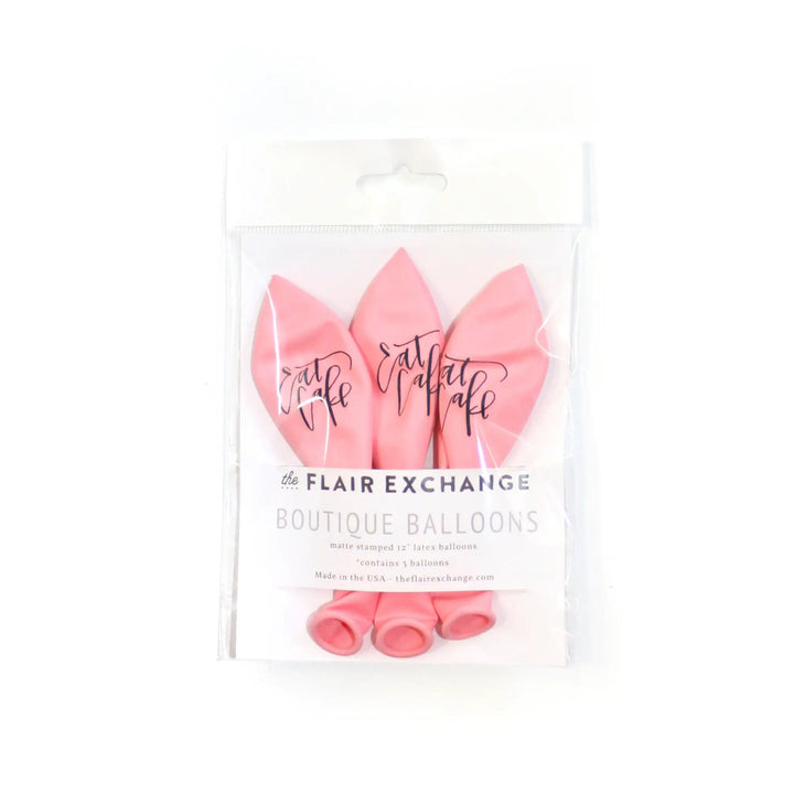 Pink Calligraphy Eat Cake <br> Balloons Pack - Sweet Maries Party Shop