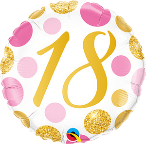 Pink & Gold Dots <br> 18th Birthday - Sweet Maries Party Shop