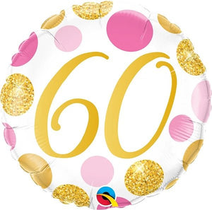 Pink & Gold Dots <br> 60th Birthday - Sweet Maries Party Shop