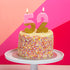 Pink Gold Glitter <br> Birthday Number Candle