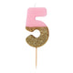 Pink Gold Glitter <br> Birthday Number Candle - Sweet Maries Party Shop