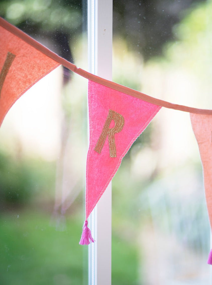 Pink Happy Birthday <br> Fabric Flag Bunting - Sweet Maries Party Shop