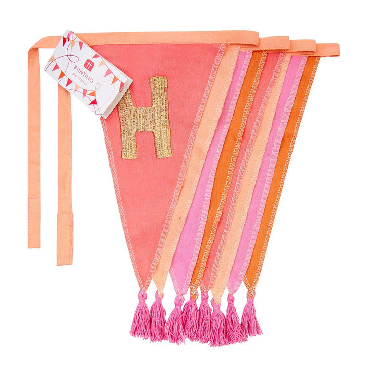 Pink Happy Birthday <br> Fabric Flag Bunting - Sweet Maries Party Shop