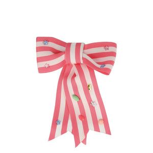 Pink Stripe Bow <br> Hair Clip - Sweet Maries Party Shop
