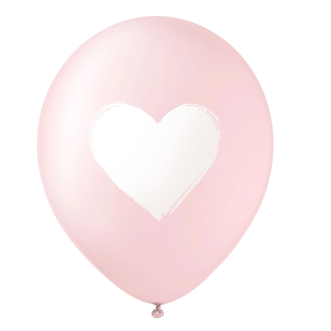 Pink White Heart Balloons <br> Box of 12 - Sweet Maries Party Shop