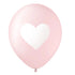Pink White Heart Balloons <br> Box of 12