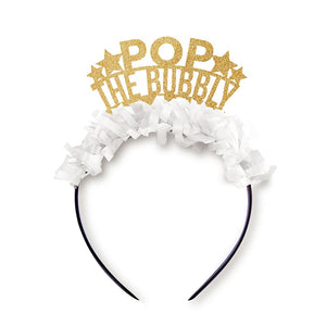 Pop The Bubbly <br> Party Crown (White/Gold) - Sweet Maries Party Shop