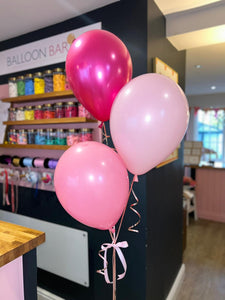 Pretty Pinks <br> Helium 3 Balloon Bunch - Sweet Maries Party Shop