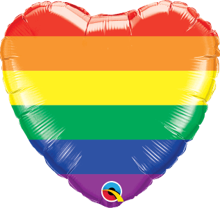 Pride Heart Balloon <br> 18”/46cm Wide - Sweet Maries Party Shop