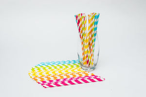 Rainbow <br> Paper Straws - Sweet Maries Party Shop