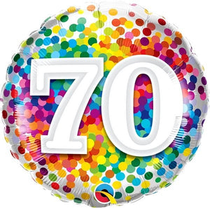 Rainbow Confetti <br> 70th Birthday - Sweet Maries Party Shop