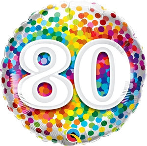 Rainbow Confetti <br> 80th Birthday - Sweet Maries Party Shop