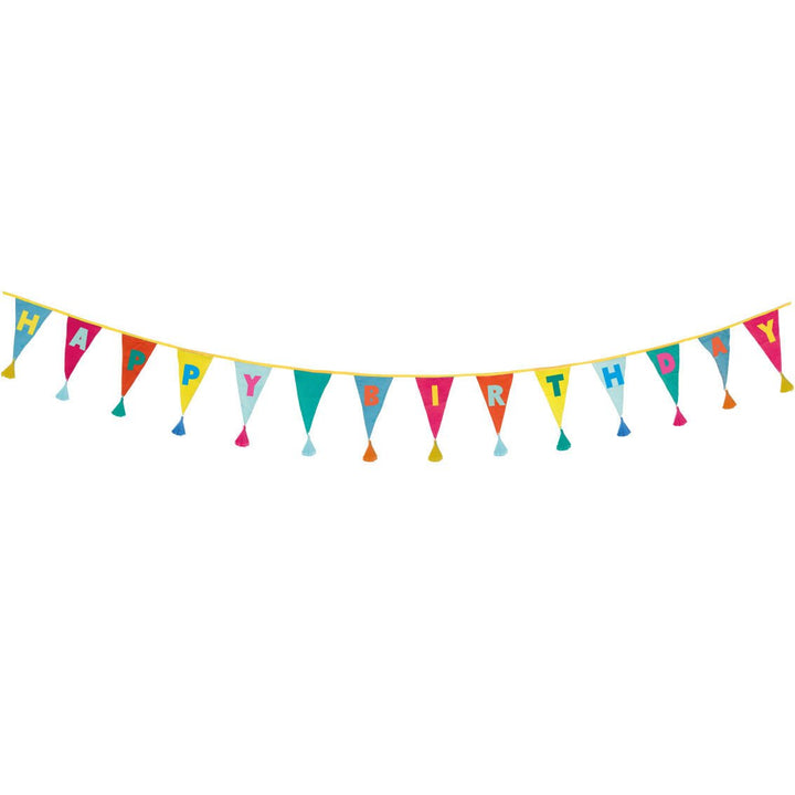 Rainbow Happy Birthday <br> Fabric Flag Bunting - Sweet Maries Party Shop