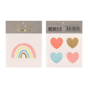 Rainbow & Hears Tattoos <br> Set of 2 Sheets - Sweet Maries Party Shop