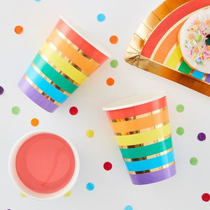 Rainbow Party <br> Paper Cups (8) - Sweet Maries Party Shop