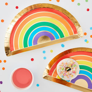 Rainbow Party <br> Paper Plates (8) - Sweet Maries Party Shop