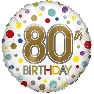 Rainbow Spotty <br> 80th Birthday - Sweet Maries Party Shop